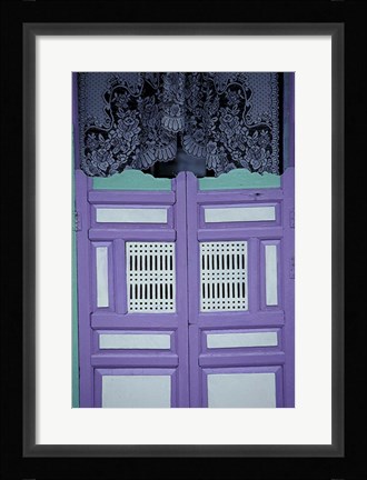 Framed Maldives, colorful school door. Print