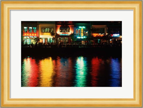 Framed Popular night spot at Boat Quay. Print