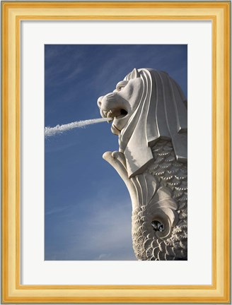 Framed Singapore. Merlion statue in the Merlion Park Print