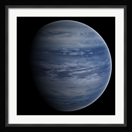 Framed Artist's concept of a blue-white gas giant planet Print