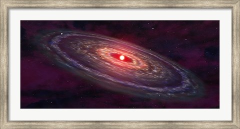 Framed Artist&#39;s concept of a protoplanetary disk Print