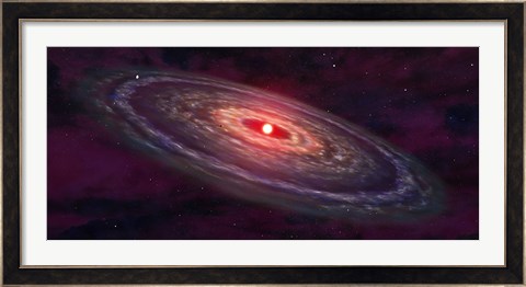 Framed Artist&#39;s concept of a protoplanetary disk Print