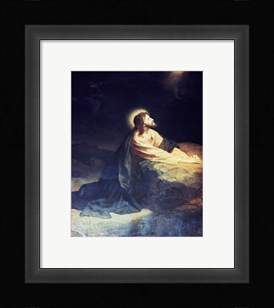 Framed Christ in the Garden of Gethsemane Heinrich Hoffmann (1824-1911 German) Print