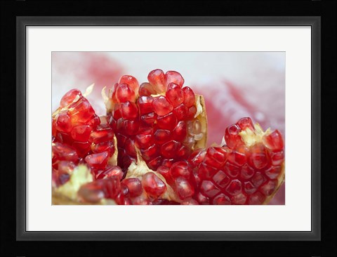 Framed Pomegranate on the street raw or made into juice, Bangkok, Thailand Print