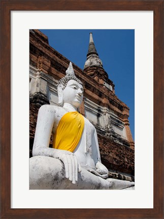 Framed Close up of Buddha statue, Ayutthaya, Thailand Print