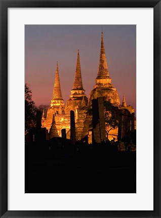 Framed Wat Phra Si Sanphet Temple , Ayutthaya, Thailand Print