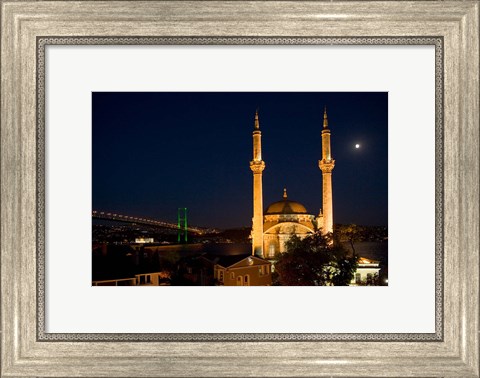Framed Mecidiye Mosque, Bosphorus Bridge, Ortakoy, Istanbul Print