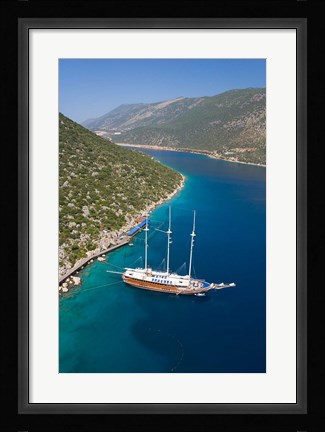 Framed Turkish Yacht, Fethiye bay, Turkey Print