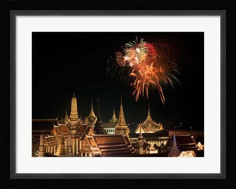Framed Emerald Palace During Commemoration of King Bumiphol's 50th Anniversary, Thailand Print