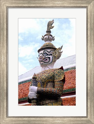 Framed Close-up of Statue at Emerald Palace in Grand Palace, Bangkok, Thailand Print