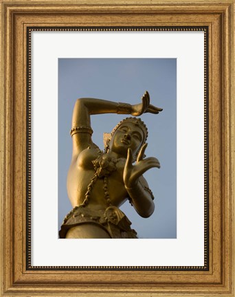 Framed Golden Deity Sculpture, Thailand Print