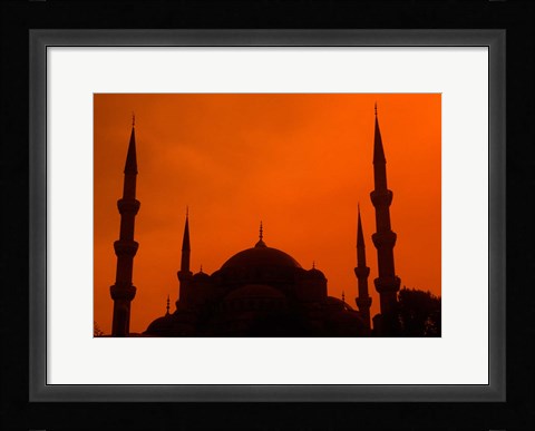 Framed Blue Mosque at Sunset, Istanbul, Turkey Print