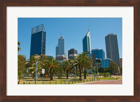 Framed Skyline of new buildings, Perth, Western Australia Print