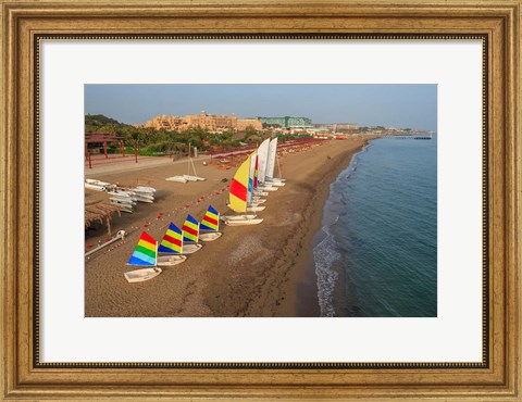 Framed Sailboats on the Beach, Belek, Antalya, Turkey Print