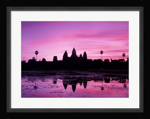 Framed View of Temple at Dawn, Angkor Wat, Siem Reap, Cambodia Print