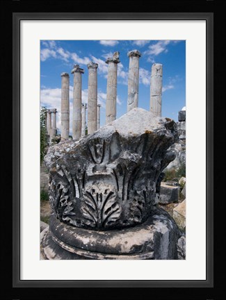 Framed Columns and Relief Sculpture, Aphrodisias, Turkey Print