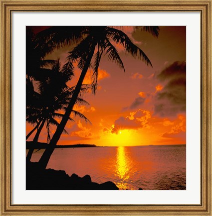 Framed Ocean View at Sunset, Australia Print