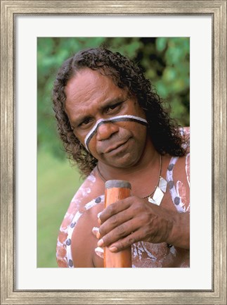 Framed Australia, Queensland, Caims, Aboriginal, Didgeridoo Print