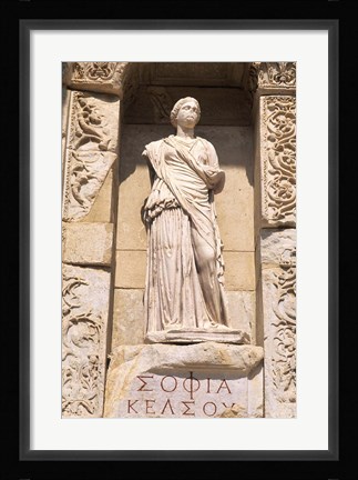 Framed Statue in Historical Wall at Ruins of Ephesus, Turkey Print