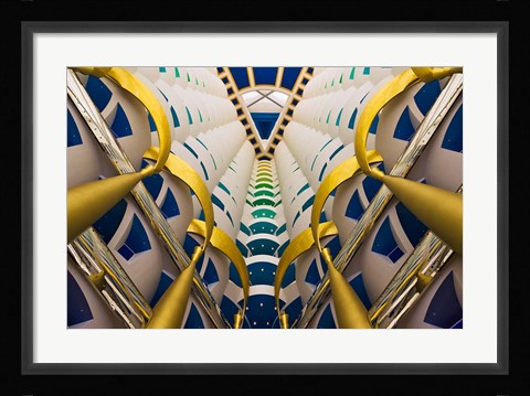 Framed Architectural details inside Burj Al Arab Hotel, Dubai, United Arab Emirates Print