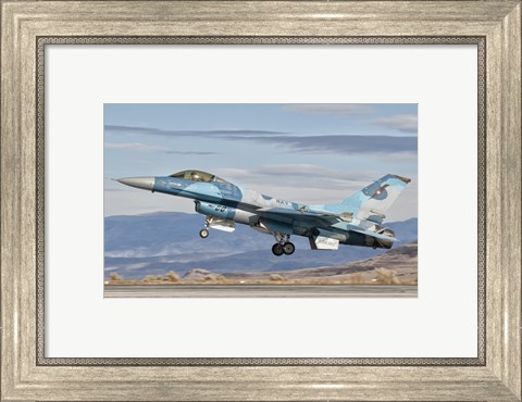 Framed F-16A Fighting Falcon, US Navy TOPGUN Naval Fighter Weapons School Print