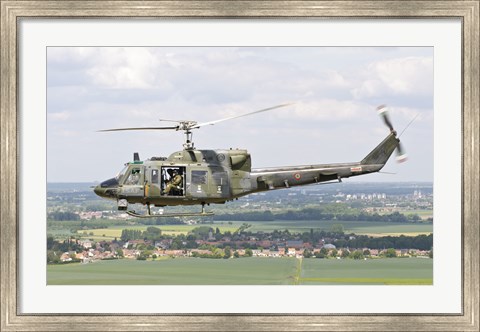 Framed Italian Air Force AB-212 ICO helicopter over France Print