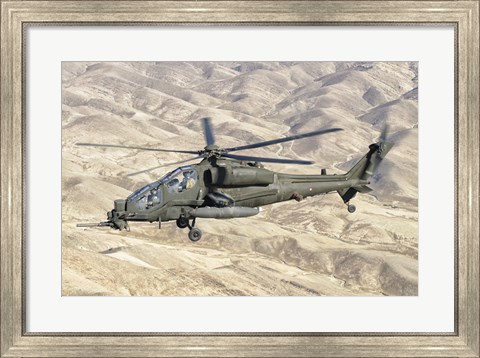 Framed Italian Army AW-129 Mangusta over Afghanistan Print