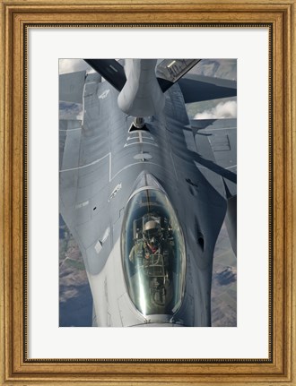 Framed US Air Force F-16C Fighting Falcon Refueling Print
