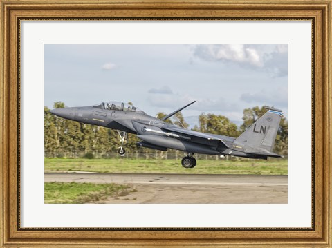 Framed F-15E Strike Eagle, Decimomannu Air Base, Italy Print