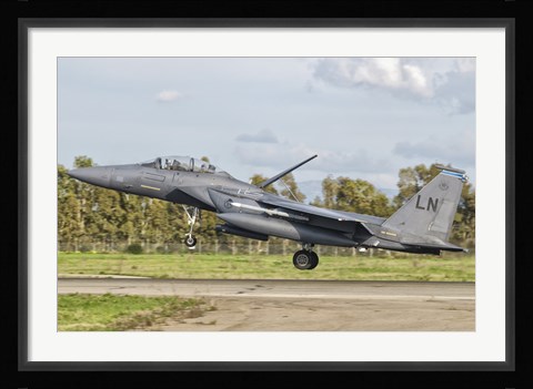 Framed F-15E Strike Eagle, Decimomannu Air Base, Italy Print