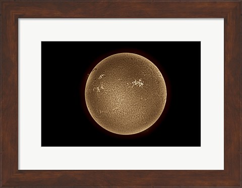 Framed Sun in Hydrogen Alpha Print
