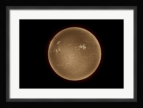 Framed Sun in Hydrogen Alpha Print