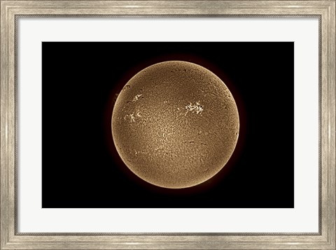 Framed Sun in Hydrogen Alpha Print