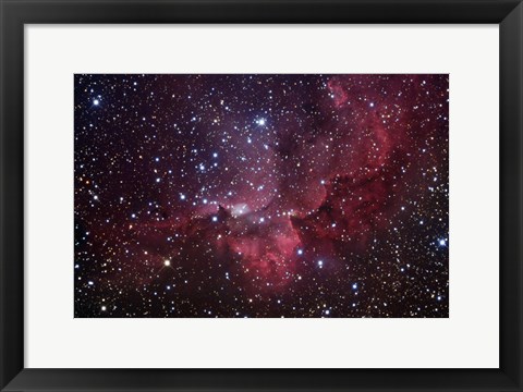 Framed Emission Nebula in the Constellation Cepheus (NGC 7380) Print