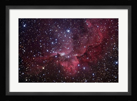 Framed Emission Nebula in the Constellation Cepheus (NGC 7380) Print