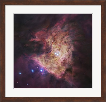 Framed Trapezium Cluster at Center of Orion Nebula Print
