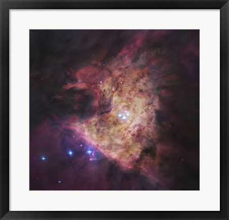 Framed Trapezium Cluster at Center of Orion Nebula Print