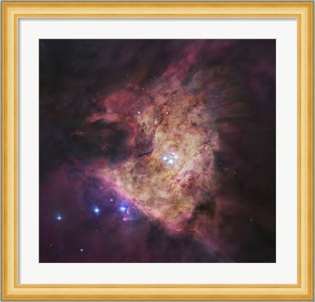 Framed Trapezium Cluster at Center of Orion Nebula Print