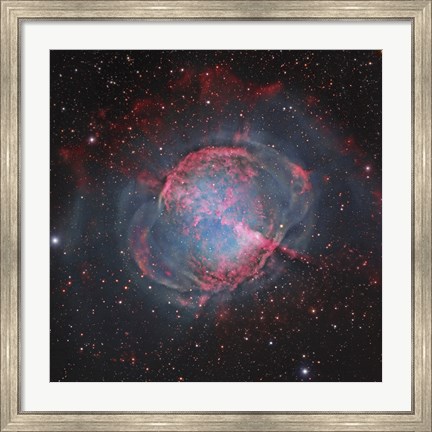 Framed Messier 27, The Dumbbell Nebula Print