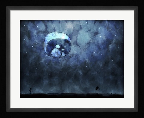 Framed Sitting on the Moon Print