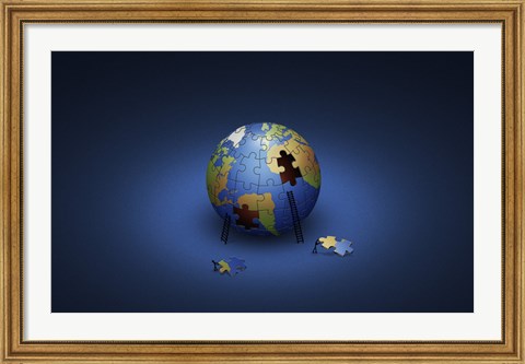 Framed Puzzle Earth Print