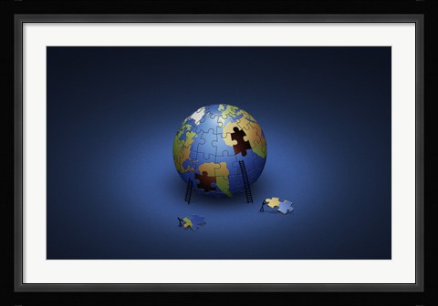 Framed Puzzle Earth Print