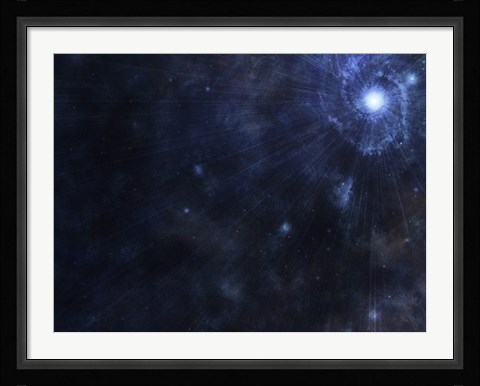 Framed Bright Star in Outer Space Print