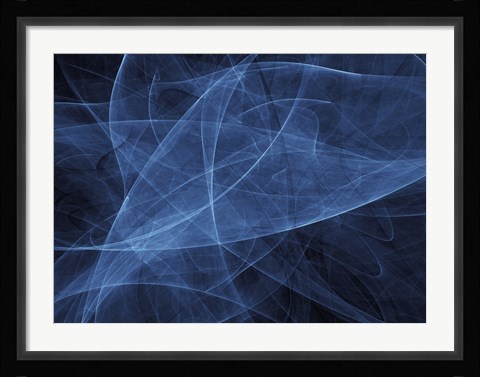 Framed Abstract Blue Two Print