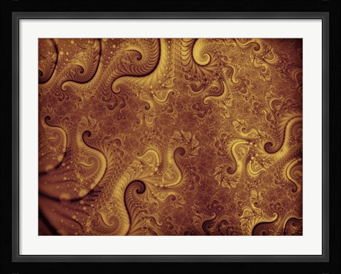 Framed Abstract Illustration in Gold Print