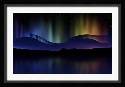 Framed Northern Lights Abstract Print