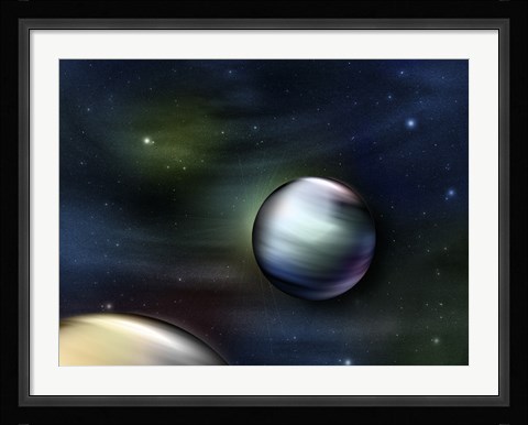 Framed Planets in Space Print