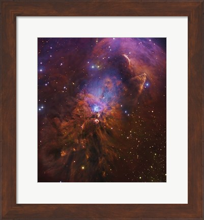 Framed Bright Reflection Nebula in Orion Print