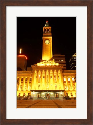 Framed City Hall, King George Square, Brisbane, Queensland, Australia Print
