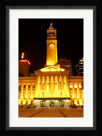 Framed City Hall, King George Square, Brisbane, Queensland, Australia Print